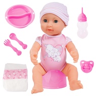 Bayer Design: Piccolina Newborn Baby Doll - 16" Pink Sheep - Potty Training Functions, Includes Feed