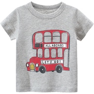 1-9 Years Old Baby Children's Pattern Bus Short-Sleeved T-Shirt