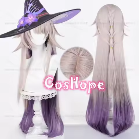 HSR The Herta Cosplay Wig 100cm Long Straight Purple Mixed Wig Cosplay Anime Cosplay Wig Heat Resist