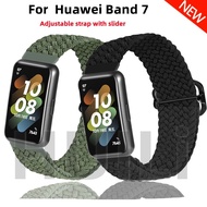 [HOT JUXXKWIHGWH 514] ห่วงเดี่ยวถักไนลอนสำหรับ Huawei Band 7/ Band7สายยางยืดปรับได้สำหรับ Huawei Band 7 Bracelet