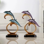 Decorative Resin Home Accessories Diving Dolphin Wine Cabinet Light Luxury Ornament Dolphin Wholesal