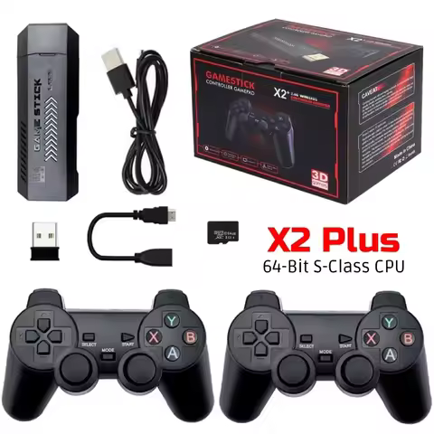 4K HD X2 Plus Game Stick 2 4G Retro Video Game Console Wireless Controller TV 50 Emulator PS1 N64 DC