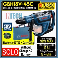 BOSCH GBH18V-45C / GBH18V45C CORDLESS ROTARY HAMMER BITURBO WITH SDS MAX 18V ** SOLO WITHOUT BATTERY