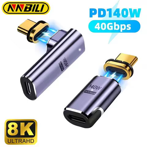 NNBILI 140W USB4.0 40Gbps Thunderbolt Magnetic Type-C OTG USB C To USBC Fast Charge Magnet Converter