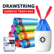 Drawstring Garbage Bag 75Pcs Trash Bag Rubbish Bag Plastic Dustbin Liner
