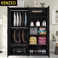 KENZZO Elegant 4-Door Wardrobe with Shelves and Storage Compartments Durable Multi-Purpose Closet