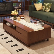 Solid Wood Minimalist Antique Rectangular Small Apartment Household Coffee Table Tea Table Living Ro