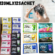 ZINC LION ANTI DANDRUFF HAIR SHAMPOO 12SACHETX10ML(120ML)ANTI KETOMBE SAMPOO KISUT HOTER TRAVEL