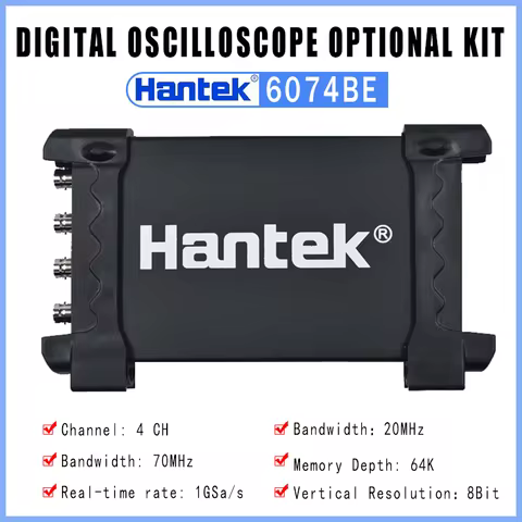 Hantek 6074BE Kit Digital Storage Oscilloscope 4-Channel With HT201 Plus Package Portable Oscillosco
