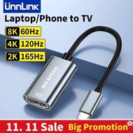 Unnlink 8K USB C to HDMI Adapter 4K 120Hz/2K 165Hz Type C Thunderbolt 4 to HDMI Converter Hub for La