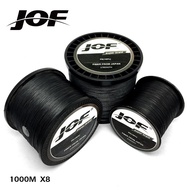 JOF 8เส้นถัก PE เอ็นตกปลาสีดำสายตกปลา Multifilament สาย Strong 100M 150M 300M 500M 1000M เอ็นตกปลา