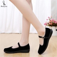 Women Shoes Black Old Beijing Cloth Shoes Round Toe Casual Shoe Plus Size 34~41 QKTR