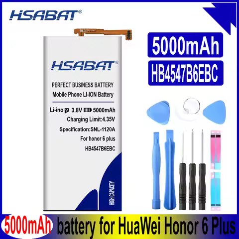 HSABAT 5000mAh HB4547B6EBC Battery for HuaWei Honor 6 Plus 6plus PE-TL20 UL00 TL10 CL00 Mate 7 Lite