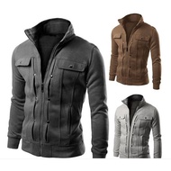 2024 Foreign Trade wish Sweatshirt Multi-Button Decorative Sweatshirt Foreign Trade Men's Sweatshirt