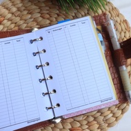 ( binder only A7) ziplock cashflow notes A7 paper binder paper