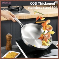 304 Stainless Steel Frying Pan Non-Stick Frying Pan Induction Cooker Gas Stove Compatible Stainless 
