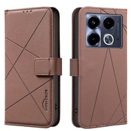 Vỏ Ốp lật cho cặp đôi Infinix Note 40 4G / Infinix Note 40 Pro 4G vỏ điện thoại ví da nối nam châm k