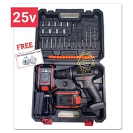 25v Cordless Drill Screwdriver 2x Battery