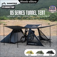 [Woodz] SHINETRIP 2 Person 1 Bedroom 1 Living Room Outdoor Tunnel Camping Tent Lightweight Motorcycl