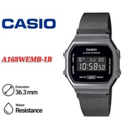 Casio Vintage A168WEMB / A168WEMB-1B minimalist design in monochrome black