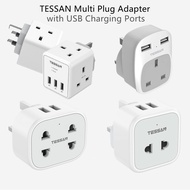 Extension Plug Adaptor with 3 USB, TESSAN Plugs Extension Multi Sockets Wall Charger Adapter, 13A UK 3 Pin Power Socket