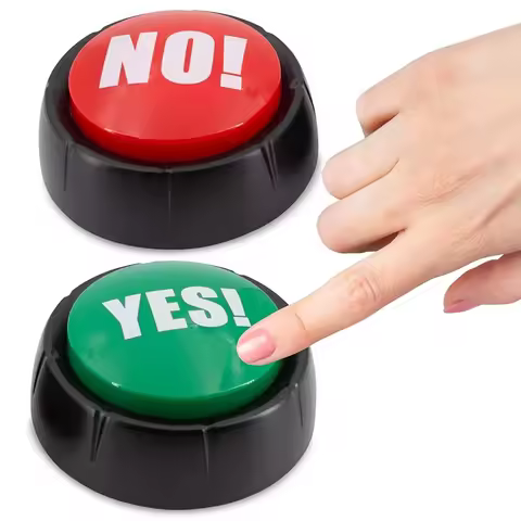 2Pcs Yes No Buzzer Buttons with Sound Game Buzzer Quick Answer Button Funny Game Show Buzzers for Fa