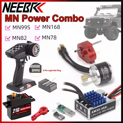 Power Combo 2322 2600KV Brushless Motor Metal Gear Box AM32 45A ESC 7CH Transmitter 21G Servo for RC