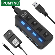 USB HUB 3.0 4 7 Port Multi Usb Splitter With Power Adapter For Xiaomi Air Pro Computer Pc Laptop Acc