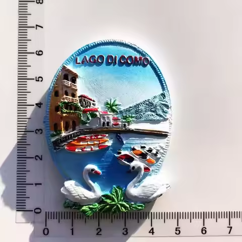 The Italian resort of Lake Como Travelling Souvenirs Fridge Magnets Creative Home Decoration Resin F