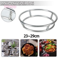 PXLOHOP Pot Storage Rack, Rotundity Bilayer Cauldron,  Stainless Steel Bold Wok Stand Kitchen