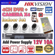 HIKVISION 4-CHANNEL 2MP 1080P Full HD CCTV 2.0MP DVR UP 4MP Camera Package Add Power Supply Set INDO