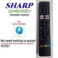 SHARP RC201 Android Smart TV Remote Control Support VOICE Funtion 4TC55EK2X, 4TC50FJ1X, 4TC55FJ1X, 4