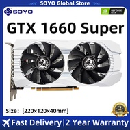 GTX 1660 Super 6GB GTX 1660 Super 6GB SOYO GTX 1660 Super 6GB Graphic Card GDDR6 12NM 192 Bit PCI-E 3.0×16 8Pin NVIDIA Brand New Video Card Support Gaming Desktop GPU