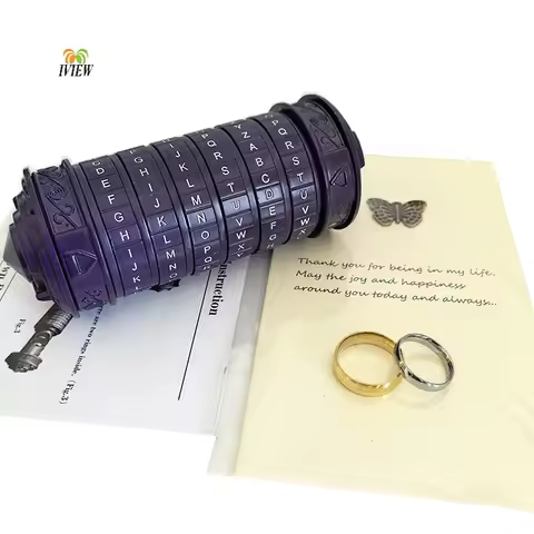 Code Toys Metal Cryptex puzzle Locks Wedding Gifts Valentine's Day Gift Letter Password Escape Room 
