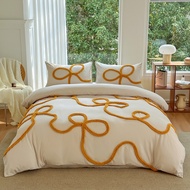 3Pcs Three-Dimensional Woolen Embroidery Jacquard Quilt Set Suitable for Ladies Bedroom Apartment Be