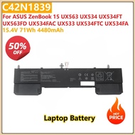 Laptop Battery C42N1839 15.4V 71Wh 4480mAh For ASUS ZenBook 15 UX563 UX534 UX534FT UX563FD UX534FAC 