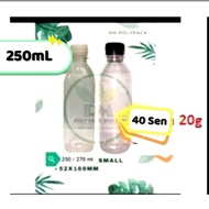 PLASTIK BOTOL Small Cylinder 250ml 20gm  40 SeN. 80pcs /pack.Max 2 packs Per ORDER .