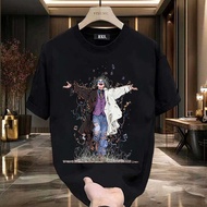 「Baju T-shirt Lelaki Musim Panas 2025 — Terlaris Trendy, Berat Kreatif Corak Badut Katun 100%, Gaya 