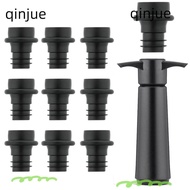 QINJUE Wine Saver Pump, Plastic Reusable Wine Preserver, Durable with 10 Vacuum Stoppers Easy to Use Black Bottle Sealer Wine Bottles