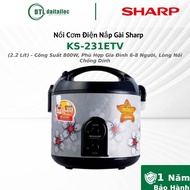 Sharp KS-231ETV Electric Lid Rice Cooker (2.2 Liter) - 800W Capacity, Non-Stick Pot / Genuine /