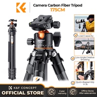 K&F Concept Camera Tripod Monopods ขาตั้งกล้อง Carbon Fiber 175cm Load 15kg พร้อมหัวบอลพาโนรามา แบบพ
