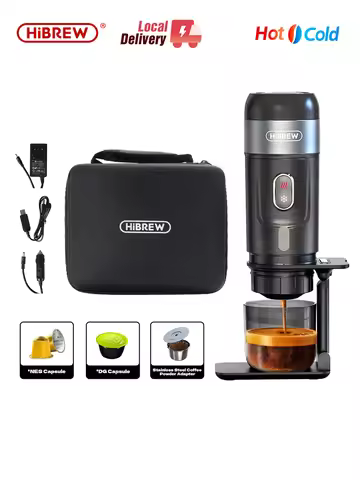 HiBREW Portable Coffee Machine for Car & Home,DC12V Expresso Coffee Maker Fit Nexpresso Dolce Pod Ca
