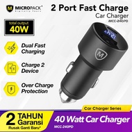 Car Charger Fast Charging Type C - Micropack Dual Port USB MCC-240PD