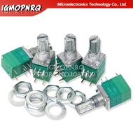 5pcs RV097NS 10K 50K single linked potentiometer B50K with a switch audio 8pin shaft 15mm  amplifier