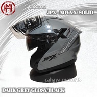 HELM JPX NOVA X SOLID DARK GREY GLOS|model njs kairoz