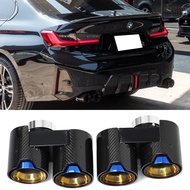 Quad Carbon Fiber Exhaust Tip For BMW G20 G21 330i 330d 330e No Welding Muffler Tip Exhaust System N