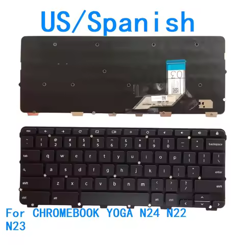New US Spanish Language Chromebook Keyboard For Lenovo CHROMEBOOK YOGA N24 N22 N23 Notebook PC Repla