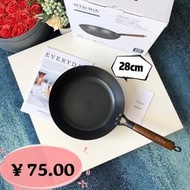 日本TETSU PLUS鐵鍋平底鍋炒鍋煎鍋28cm高純鐵無塗層不粘鍋輕量