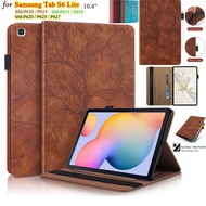 For Samsung Galaxy Tab S6 Lite 10.4 P610 / P615 / P613 / P619 / P620 / P625 / P627 Tab S6 Lite 10.4 2020 2022 2024 3D Tree Embossed  PU Leather Flip Wallet Stand Case