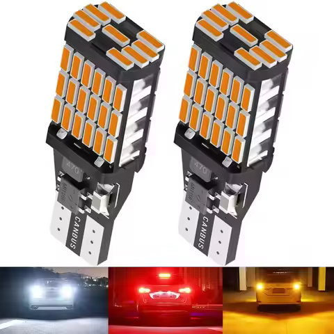 2pcs T15 4014 45chips W16W LED Backup Light Reserve Lamp Canbus Bulbs NO Error High Power LED Canbus